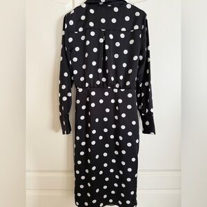Elegant Long Sleeve Polka Dot Dress